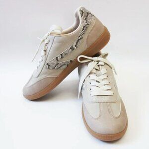 NWOT-Womens Quantum Dolce Vita Tan Faux Suede Sneakers w/Snakeskin Trim-Size 7.5